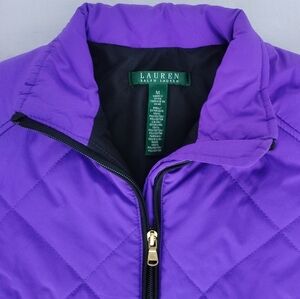 Lauren Ralph Lauren Vibrant Purple w/ Shiny Gold Hardware Quilted Vest